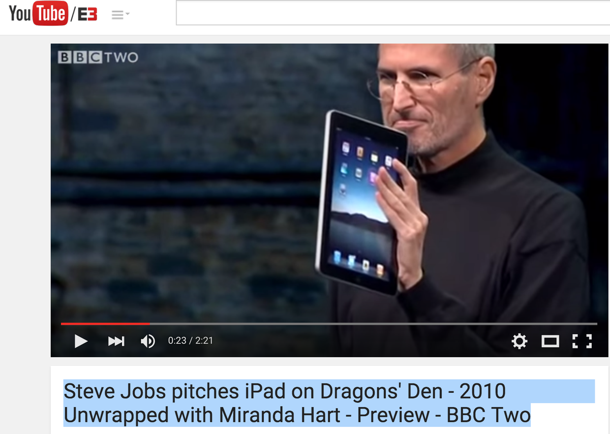 CSItoasts's tweet photo. Steve Jobs' pitch, he calls the Ipad "magic &amp; revolutionary"in 2010 @cbcdragon https://t.co/6xbDl9BQ5I http://t.co/KsB4KQJGZ5