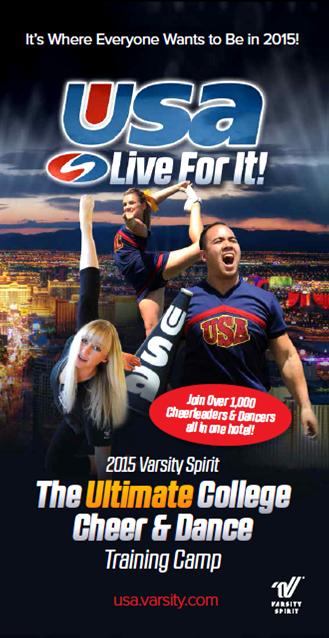 Don't miss the 2015 USA/NCA/NDA College Camp July 27-29! #USALiveForIt USA.varsity.com