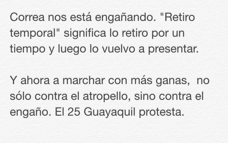 jaimenebotsaadi's tweet photo. El 25 Guayaquil protesta. #concluNEBOT http://t.co/bnCAqpm1F0
