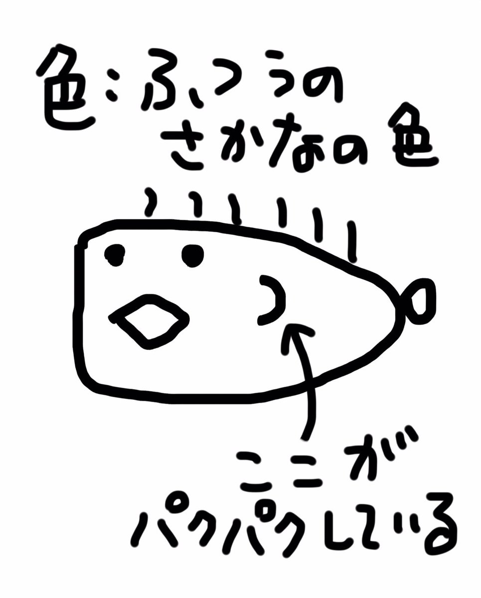 色や動きなども手がかりになるかもしれませんね。さっそく書き足してみました→ 