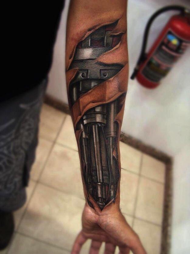 I love my bio mechanical arm, my favorite tattoo! Over time I'm wondering  about the touch ups needed for the “scarring” or other things that can be  added to help the illusion.