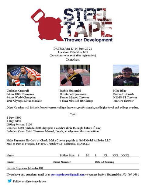steeltapethrows's tweet photo. 5 days till camp number 2 #steeltapethrows #cantwait @nationalthrows http://t.co/cbdliS9yqd