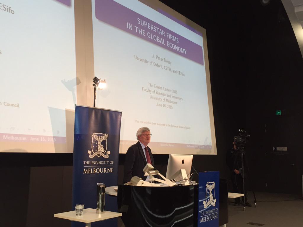 BusEcoNews's tweet image. Prof Bill Griffiths kicking off proceedings for the 13th Corden Lecture. #corden15 #busecomelb