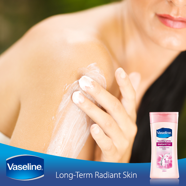 VaselinePH's tweet photo. When you use Vaseline Instant Fair daily, the Vitamin B3 works to give you long-lasting fairness. #InstantFairWorks http://t.co/LjNnt610Re