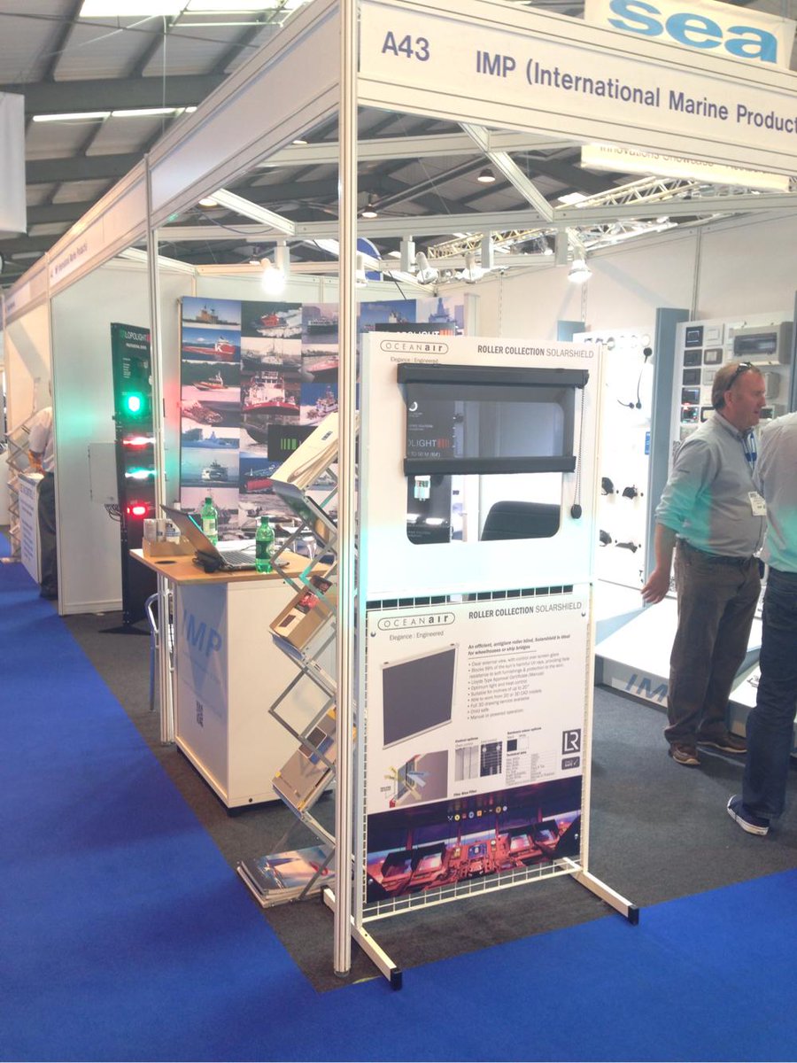 OceanairMarine's tweet photo. A very sunny day @seaworkintl so far &amp; our anti glare Solarshield blind on show is the perfect solution! Stand A43 http://t.co/uchlC8NzXF