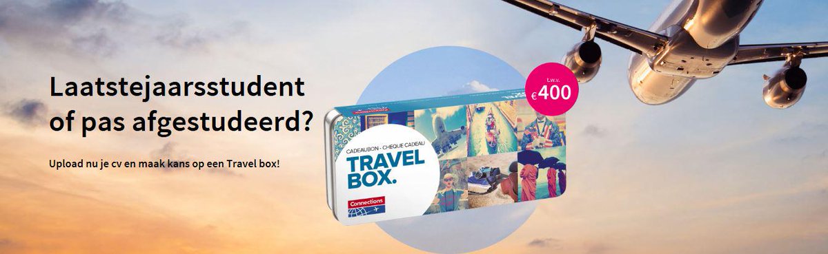 BrightPlusBE's tweet photo. Laatstejaars of pas afgestudeerd? Upload nu je cv en maak kans op een Travel box twv 400€! https://t.co/R8Ub0h3I3f http://t.co/mjwX7NiWPO