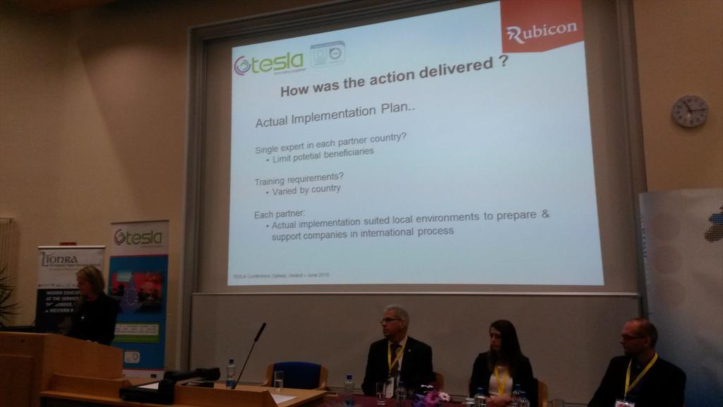 LauraLecci's tweet photo. #internationalisation and #softlanding at @NWETeslaProject final conference in #Galway @EUBIC @Montaut @caroleoleary http://t.co/JBMoFJ9PNK