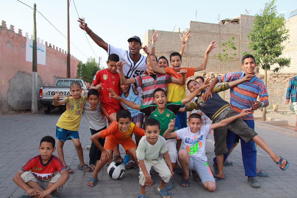 Ryan_Donk18's tweet photo. Didnt know I could make someone happy with a football.. These kids made My day in #marrakech #RHD6 http://t.co/k0ZkfMeZUE