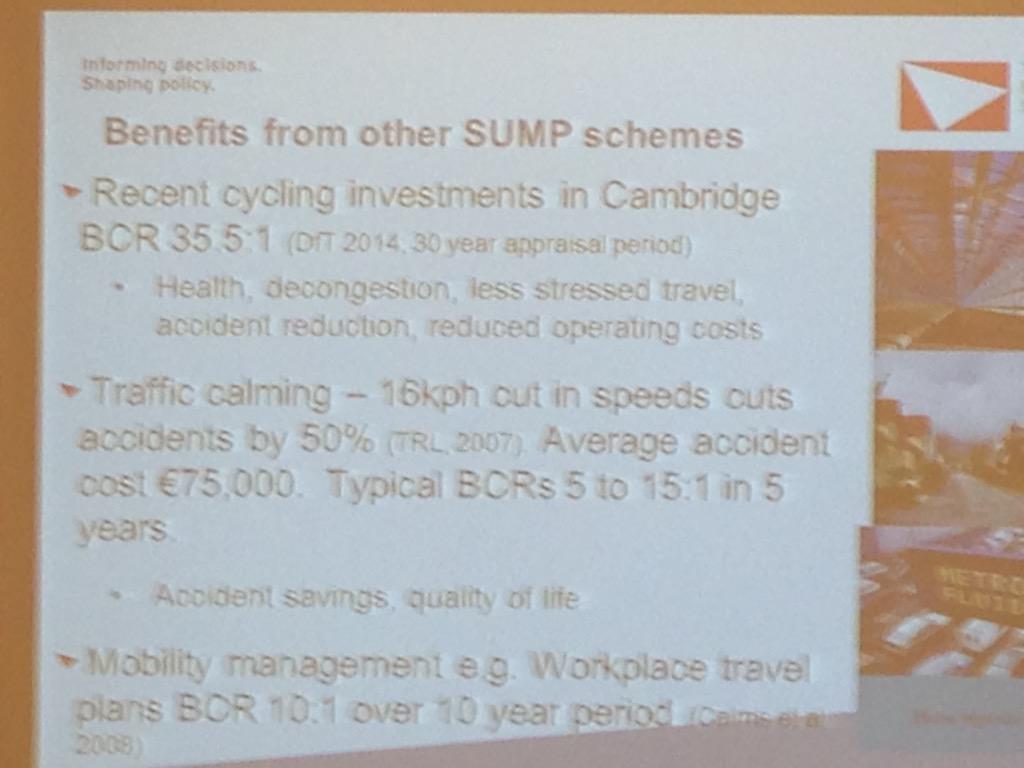 Pentucci's tweet image. #SUMPConference2015 Benefits from SUMP #1 #bucharest