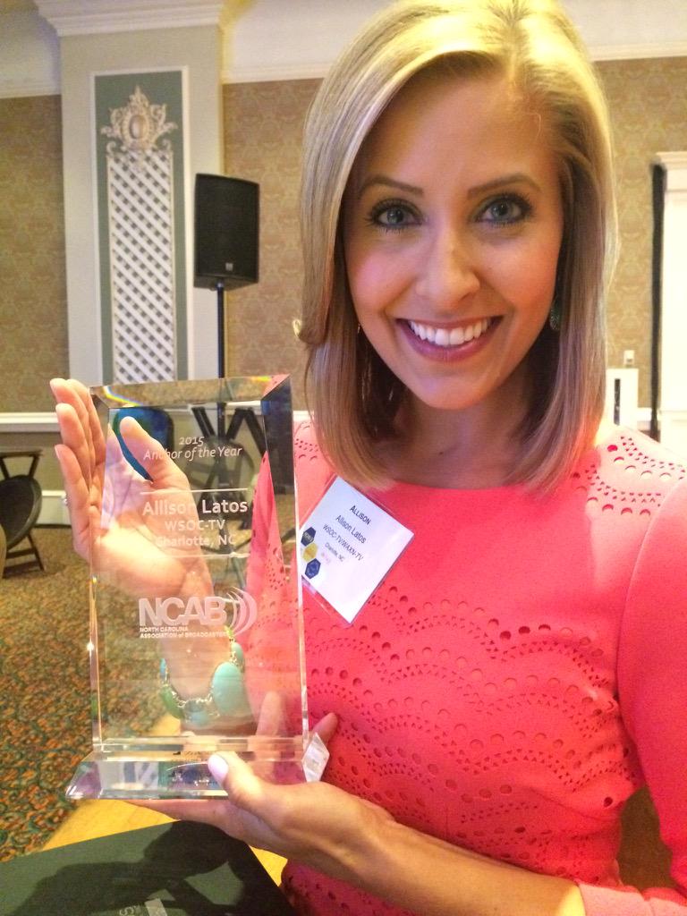 AllisonLatos's tweet image. So honored to receive NC Association of Broadcasters Anchor of the Year Award. Proud to work for @wsoctv #blessed