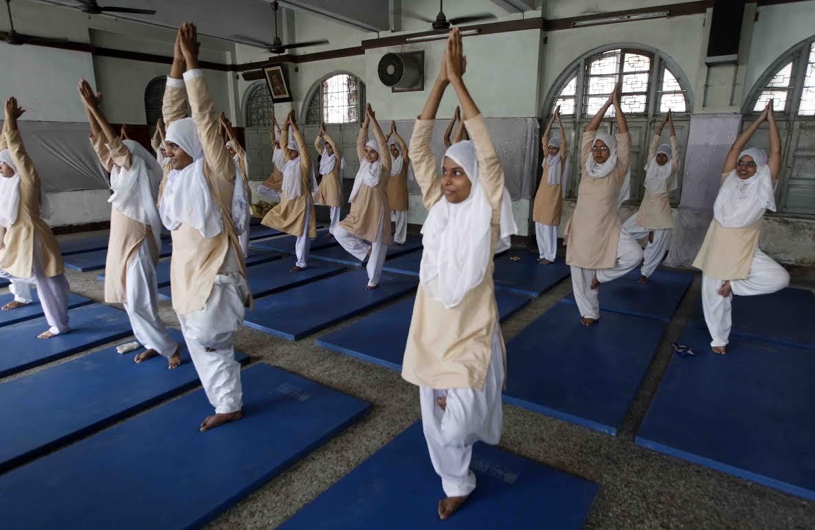 Anjuman E Islam, Ahmedabad girls preparing for World Yoga Day (photos