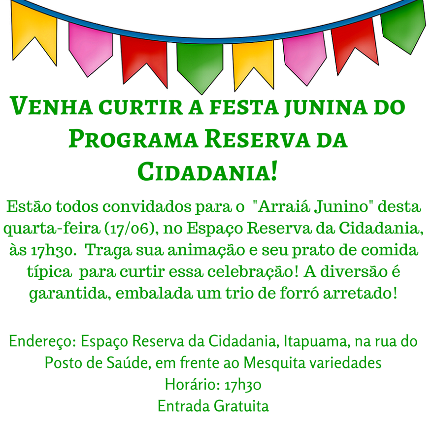 institutoiadh's tweet photo. Amanhã tem festa junina no Espaço Reserva da Cidadania! http://t.co/276yRZ4uWb