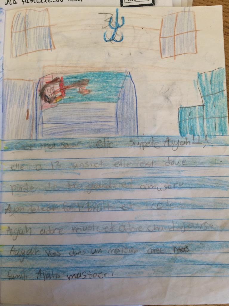 MllestpierrrPE's tweet photo. Lara in 4S writing in French about older sis Ayah! http://t.co/pVe3qXSUKY
