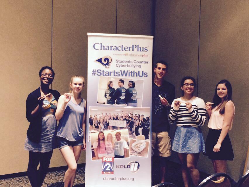HS students ready to share power of #startswithus to counter cyber bullying. #charplusconf