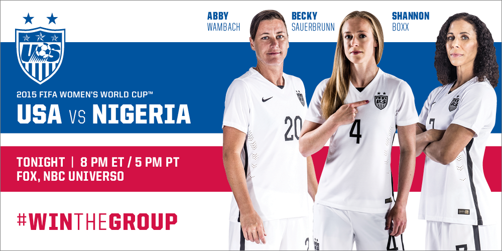 #USAvNGA Gameday! Three Words - #WinTheGroup. Watch 7ET pregame / 8ET kick on <a href="/FOXTV/">FOX</a> #OneNationOneTeam