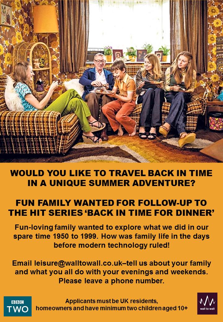 Want to go Back in Time? BBC Two seeks family for follow-up series. Click on the pic for details #london #tv #bbc