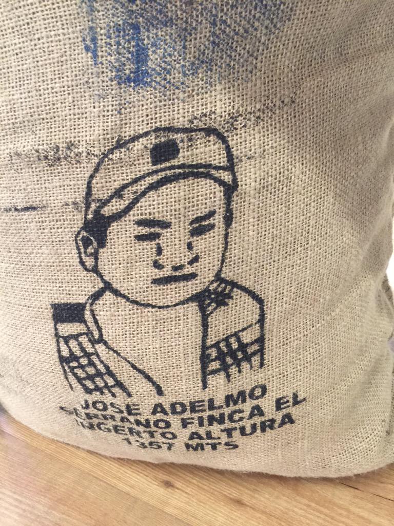 coffeehopper's tweet image. Über-traceable #Coffees 121 Project @drwcoffee Micro-lots feature the farmers features on the sacks! @SCAE_Community