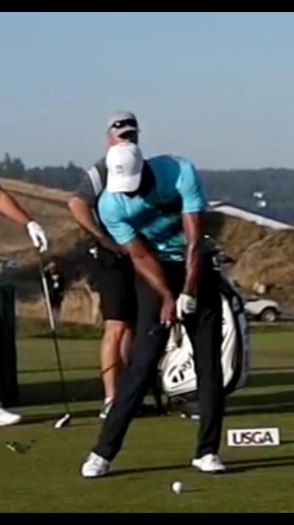 chambleebrandel's tweet image. Tiger's release at Chambers Bay.
