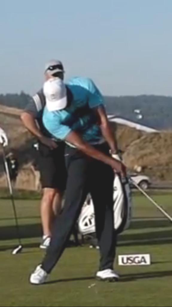 chambleebrandel's tweet image. Tiger's release at Chambers Bay.