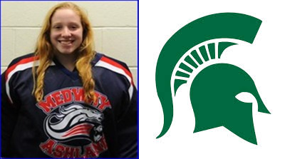 NCSA_IceHockey's tweet image. Congrats to @kathrynhamer21 for committing to play @SpartanWHockey! #GoGreen