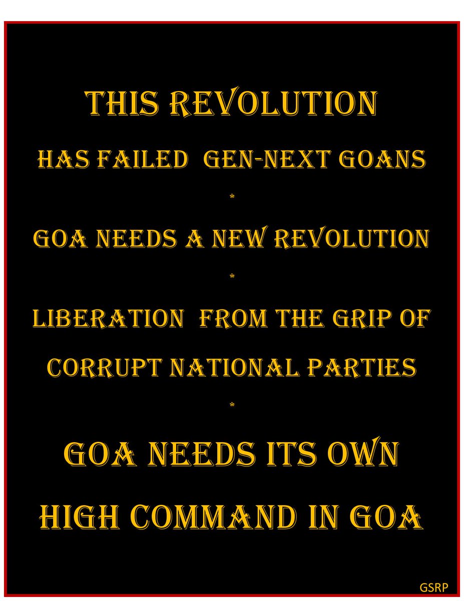 GOASURAJ's tweet photo. GSRP'S MESSAGE TO GOANS ON 69TH 18TH JUNE REVOLUTION DAY
Kindly share http://t.co/8hhYc5zvKM