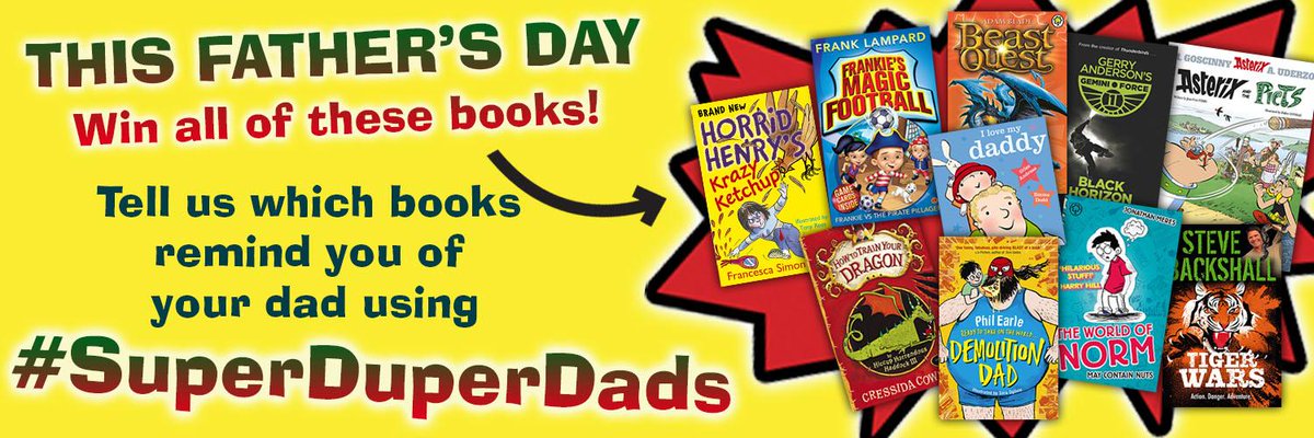HCGFictionTeam's tweet photo. It's the last day to tell us the books that remind you of your Dad to #win! Tweet #SuperDuperDads by 3pm http://t.co/wHi2C9DDYC