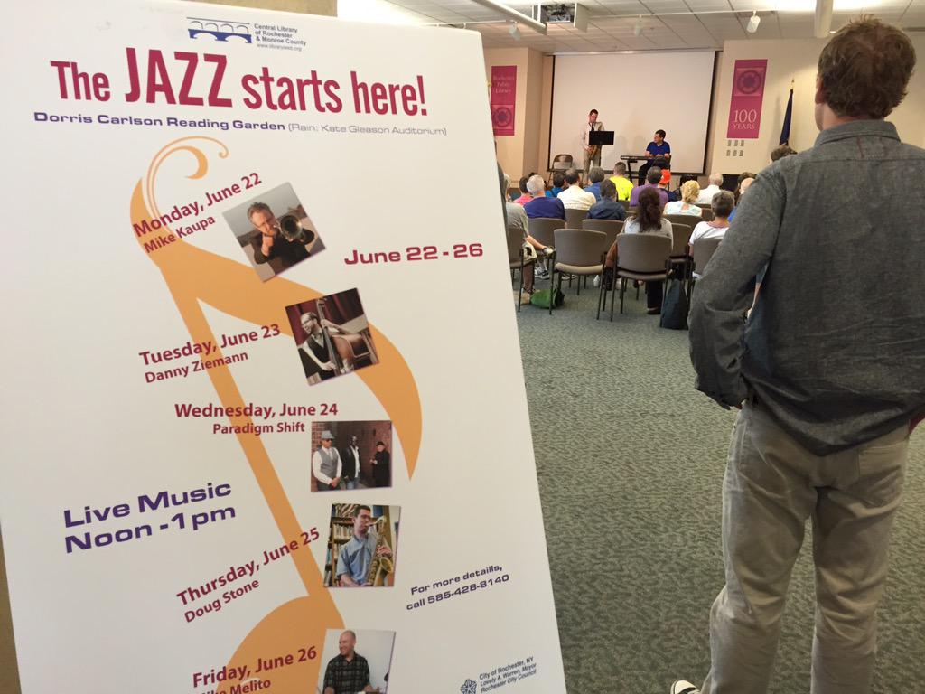 RocCityFFRPL's tweet photo. The last Tuesday June Jazz Duet at Central Library today + lunchtime concerts every day during JazzFest, June 22-26! http://t.co/FLF06suRpm