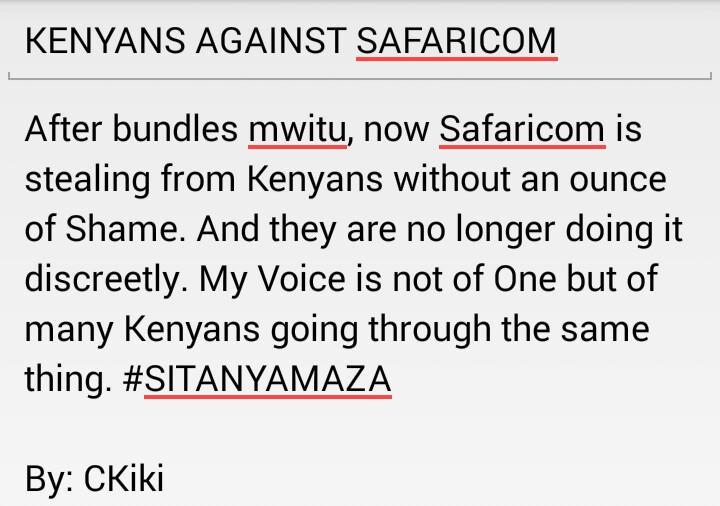 Charz_Mgeni's tweet image. @Safaricom_Care  @SafaricomLtd  #sitanyamaza I might be one individual but  I'm not going to keep quiet nitasikika.