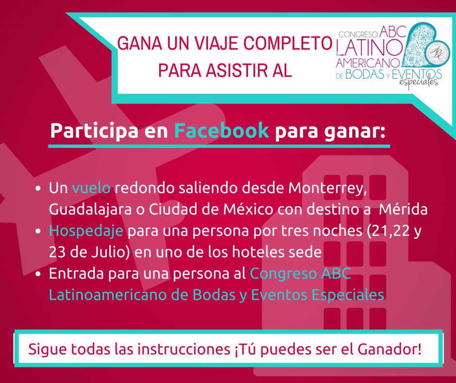 CongresodeBodas's tweet photo. ¿Quieres estar en el Congreso de #Bodas2015? Corre a Facebook y participa en nuestro concurso http://t.co/3w0ifhQGIT http://t.co/MNJ2L1zaxv