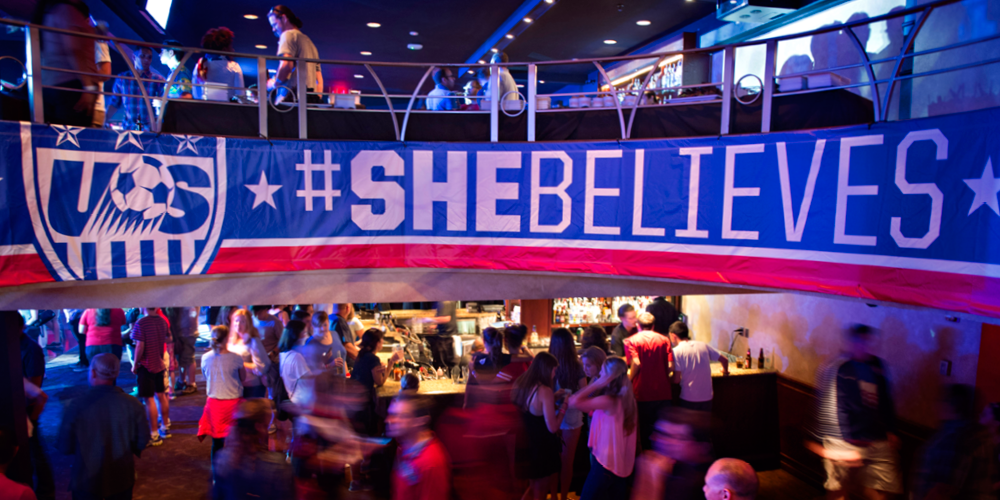 USWNT's tweet photo. #FanHQ was rocking last night w/ a @Baileyamadore quote, our #OfficialSnacks, & YOU the fans! #PassTheLove #1N1T http://t.co/pJ3Dk3hg8w