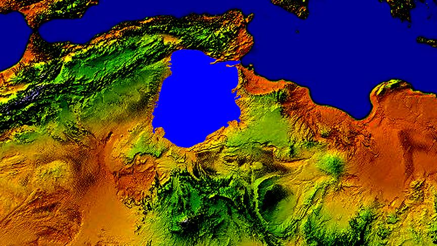 johntnordberg's tweet photo. In north #Africa, the #Chotts #MegaLake in #Algeria #Tunisia #flooded into the #Mediterranean via #Gabes natural dam. http://t.co/xusHLfORQi