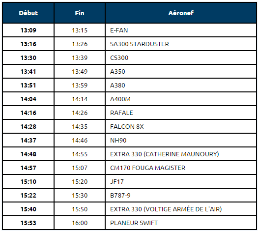 airlivenet's tweet image. UPDATE #PAS15 Flight schedule for today at #ParisAirShow pas15.airlive.net