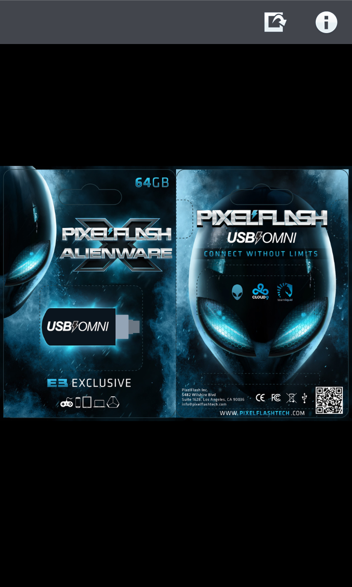 Alienware's tweet image. Today in Burbank you’ll have a chance to win this exclusive @PixelFlashTech 64GB USB