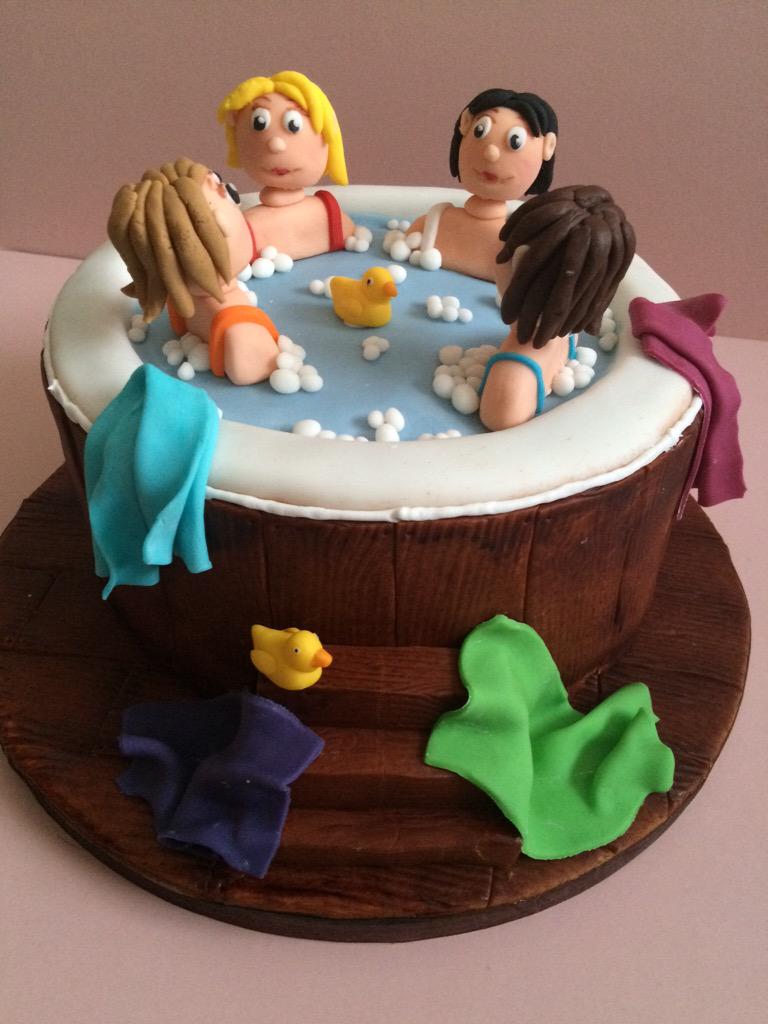 Finally finished the hot tub cake!