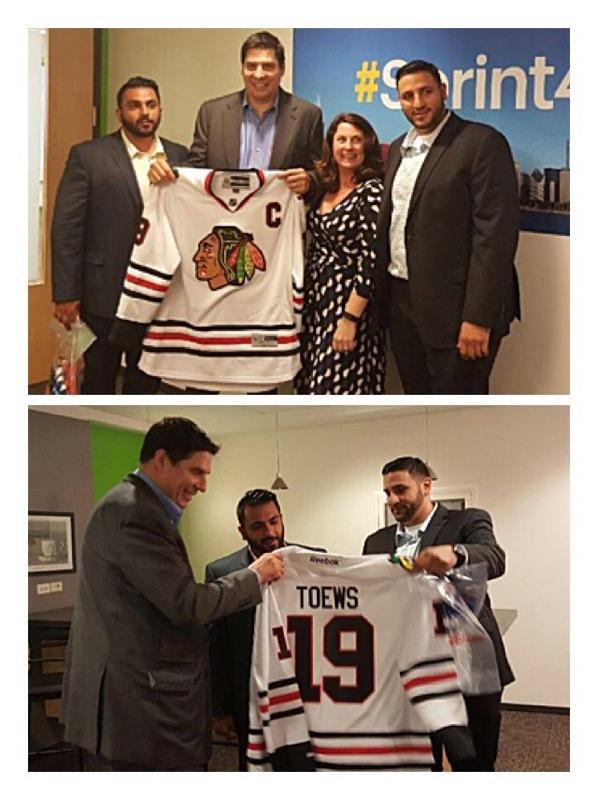 asayegh26's tweet photo. Presenting @marceloclaure w/ an @NHLBlackhawks @towes sweater #championsofchicago #Sprint4CHI @detroitsal1 @sdykow01 http://t.co/ZGD6da4ctX