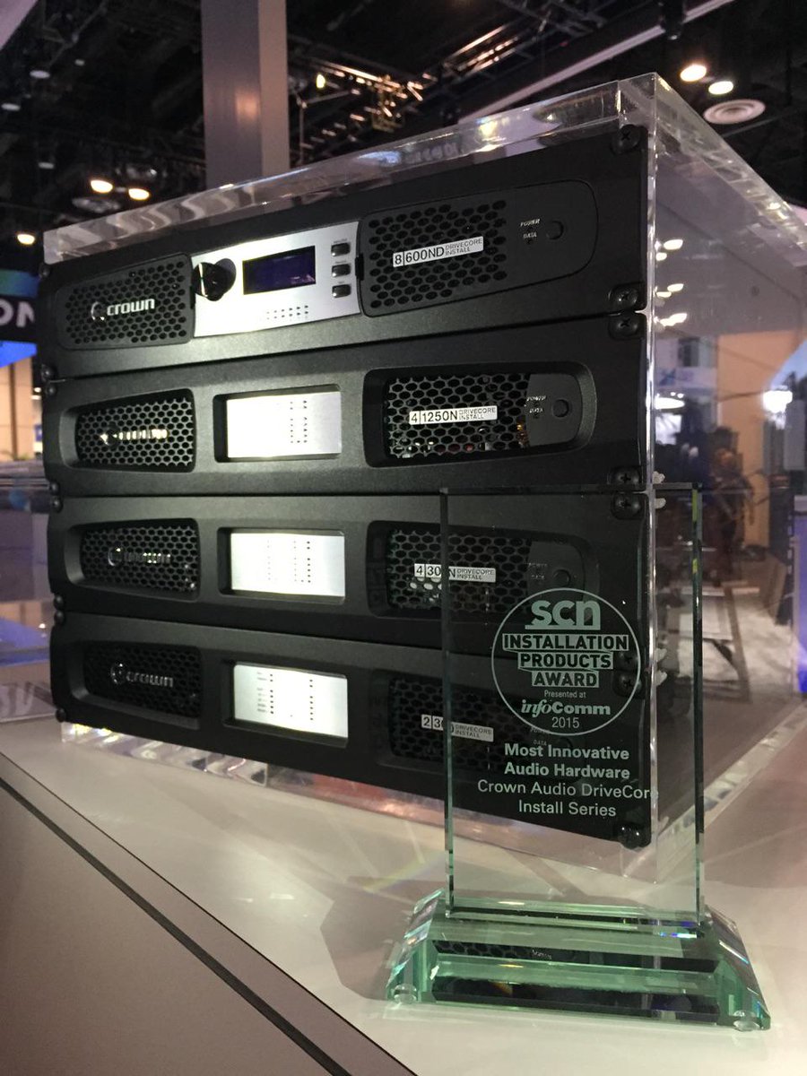 HARMAN_Pro's tweet photo. Congrats @CrownAudio! The @SCNmag "Most Innovative Audio Hardware" goes to Drive Core Install Series #oneHARMANpro http://t.co/l7JPkXElit