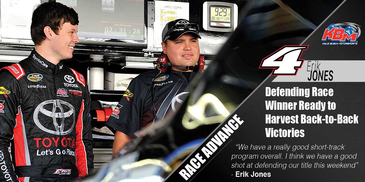 KBMteam's tweet image. Racing at Iowa earlier this year could pay dividends to @erik_jones Friday night. 

kylebusch.xyz/1IjpI5q