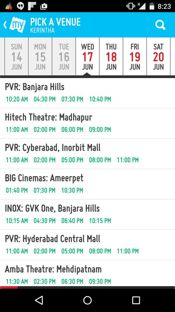AdiviSesh's tweet image. Showtimes for #Kerintha. Wow! Doing well!