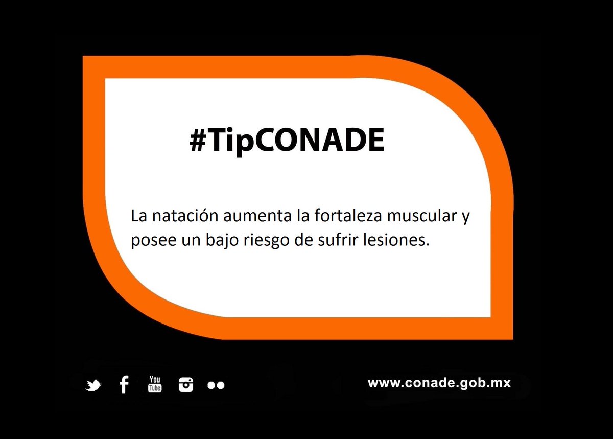 #TipCONADE La #natación aumenta la fortaleza muscular y...
