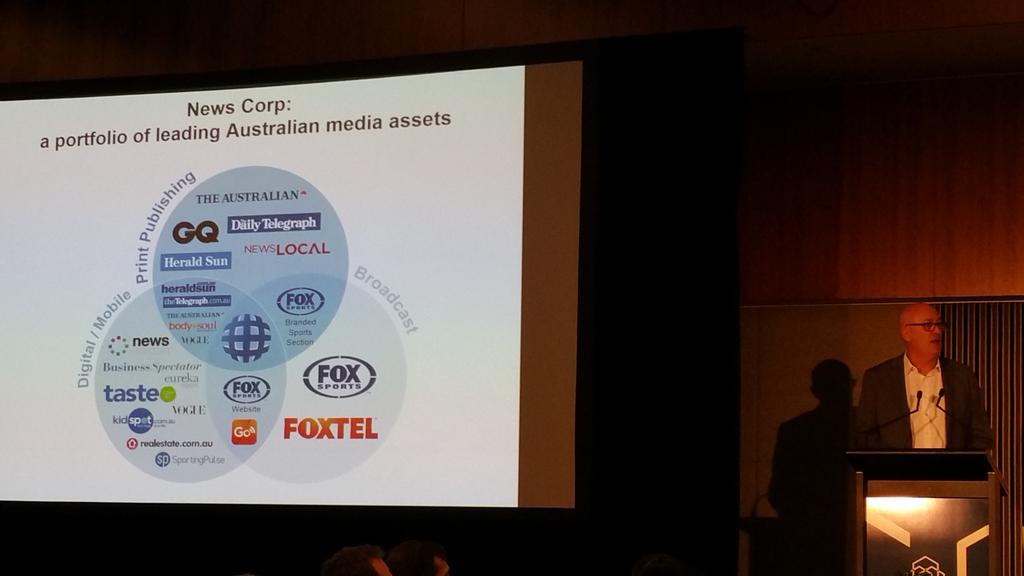 WayneNeich's tweet image. #futureent #tomquinn #newscorp running at warpspeed- half a billion interactions per month at Newscorp