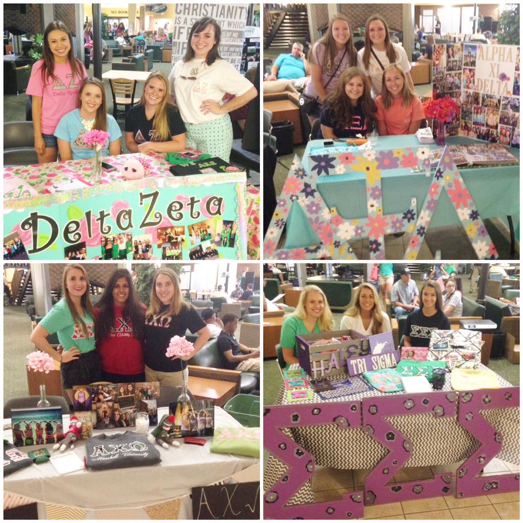Great job today ladies! @OneOfTheHerd19 make sure to stop by tomorrow &amp; learn more about sorority life 💗💚❤️💙💛💜