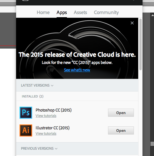 kodomut's tweet photo. CC2015 is here. AI feels much snappier. Missing the old splash screen though http://t.co/GtQJu5ifm0