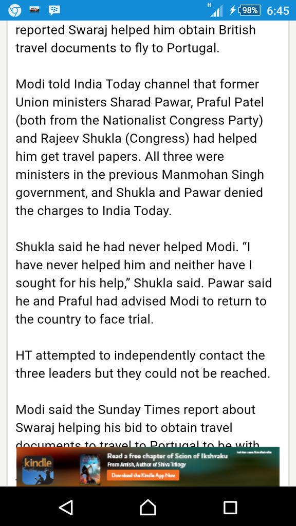 saaxenanurag's tweet image. Lalit Modi names three UPA ministers who &apos;helped&apos; him, blames Murdoch for leak hindustantimes.com/india-news/ove… #ModiToRajdeep