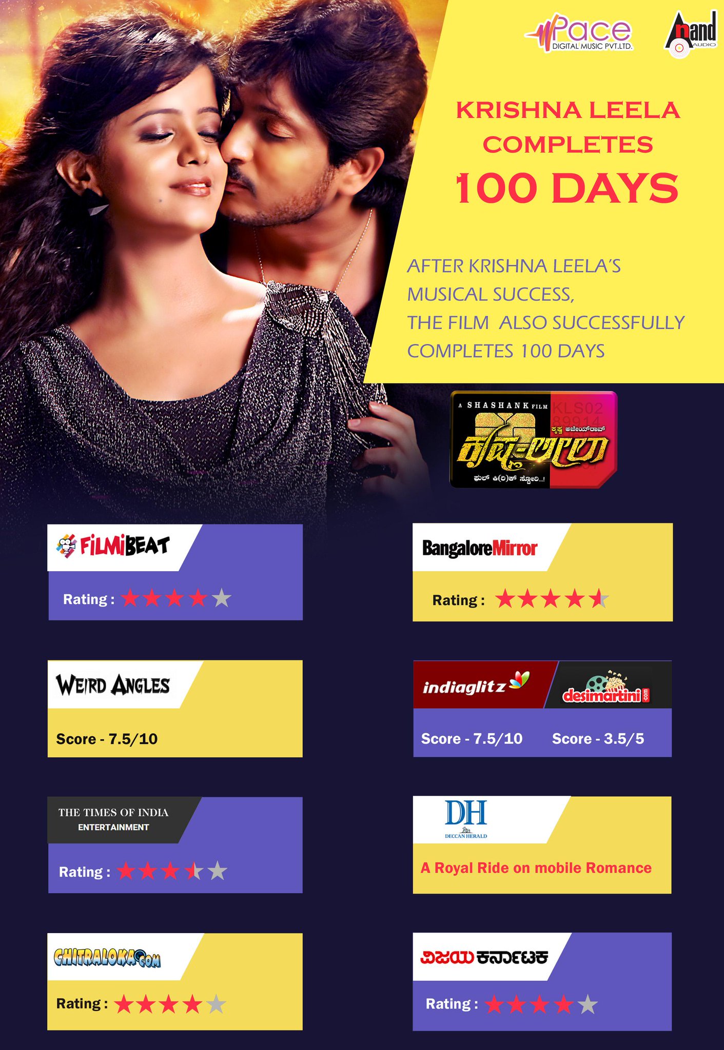 Mirchi Kannada on X: Krishna Leela, A film that we promoted has completed  100 Days.#Congratulations to @AjaiRao #Mayuri n Dir Shashank.  http:t.coBVN65FMZ9S  X