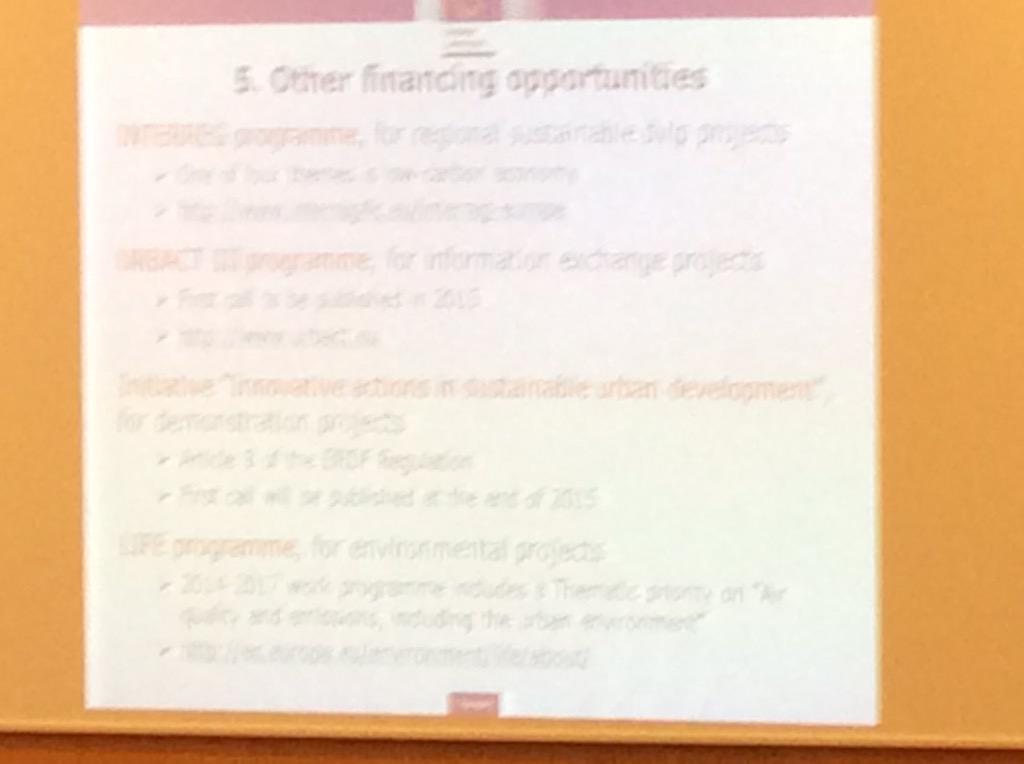 Pentucci's tweet image. #SUMPConference2015 - Civitas and other financing opportunities #livefromBucharest #EC #2014-2020  #mobility