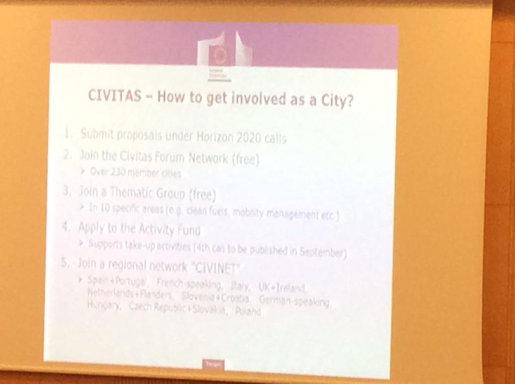 Pentucci's tweet image. #SUMPConference2015 - Civitas and other financing opportunities #livefromBucharest #EC #2014-2020  #mobility