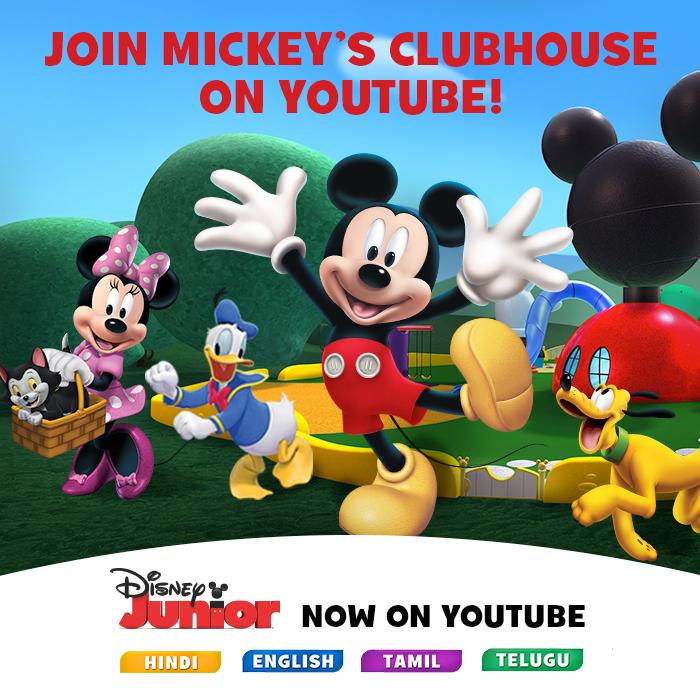 Disney India on X: Watch Mickey Mouse Clubhouse episodes on  on the  Disney Junior channel in English, Hindi, Tamil and Telugu!   / X