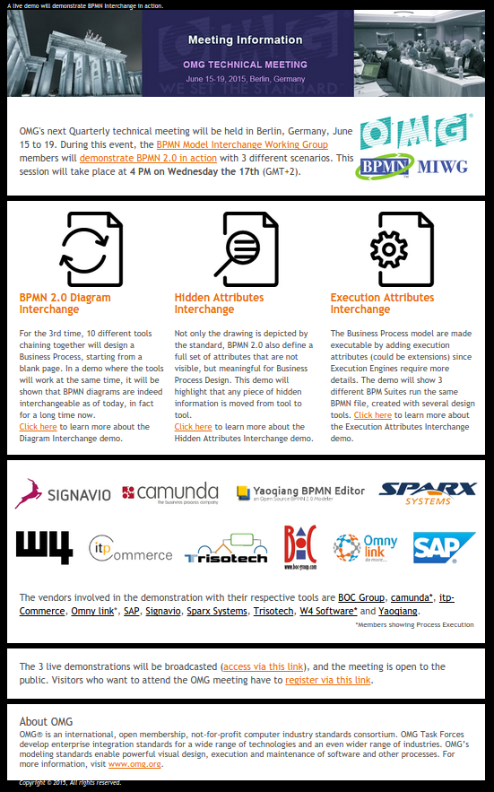 Join us at 4pm CEST on YT for a live demo of model interchange among #BPMN tools at #OMGBerlin buff.ly/1eljFq2
