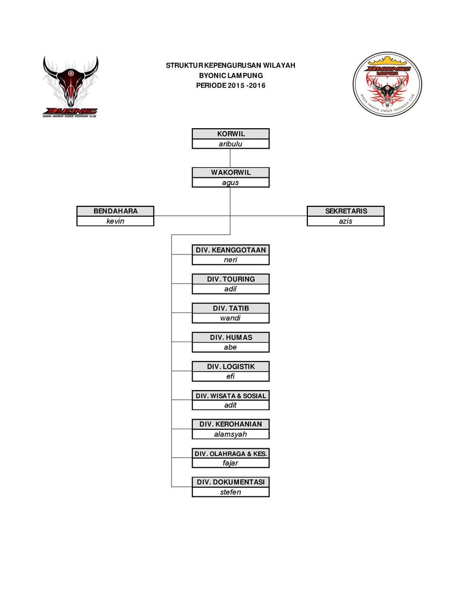 Info Byonic Lampung, Struktur Kepengurusan Terbaru Byonic Lampung