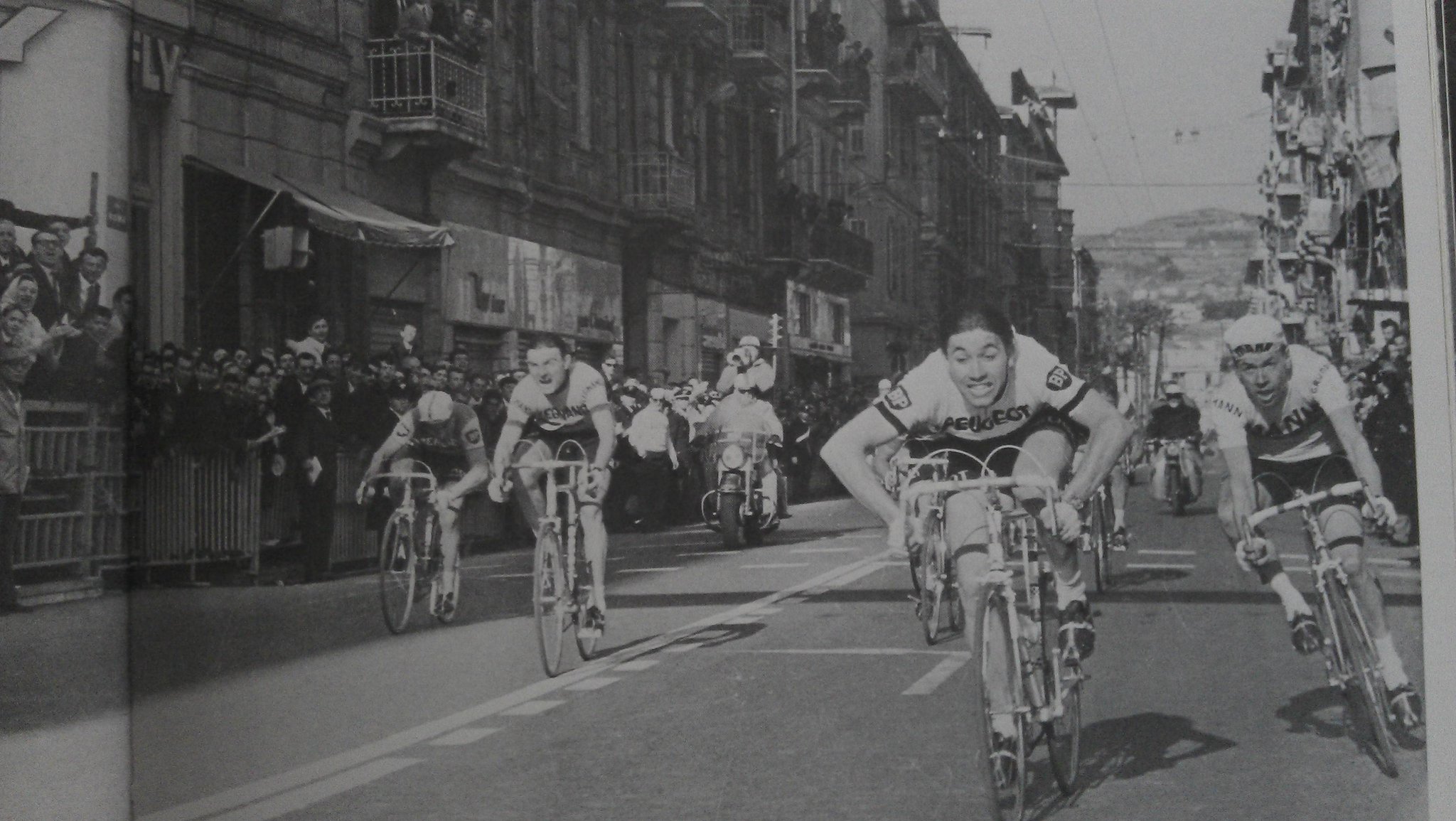 Happy 70th birthday to Eddy Merckx! Here he is winning Milan-San Remo in 1966 at just 20 years of age. 